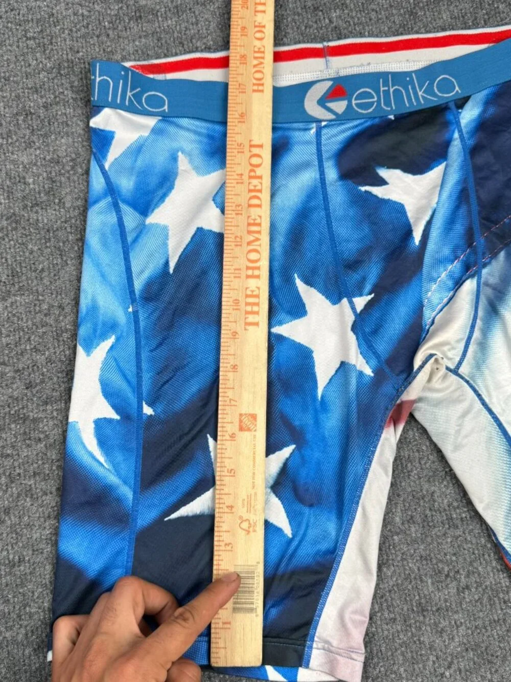 Ethika USA Flag swimming bottom no size tag check measurement fit XL/2XL